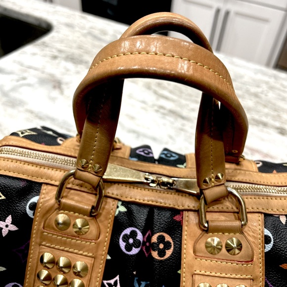 Louis Vuitton Authentic Courtney Black Murakami Studded Bag - Picture 9 of 16